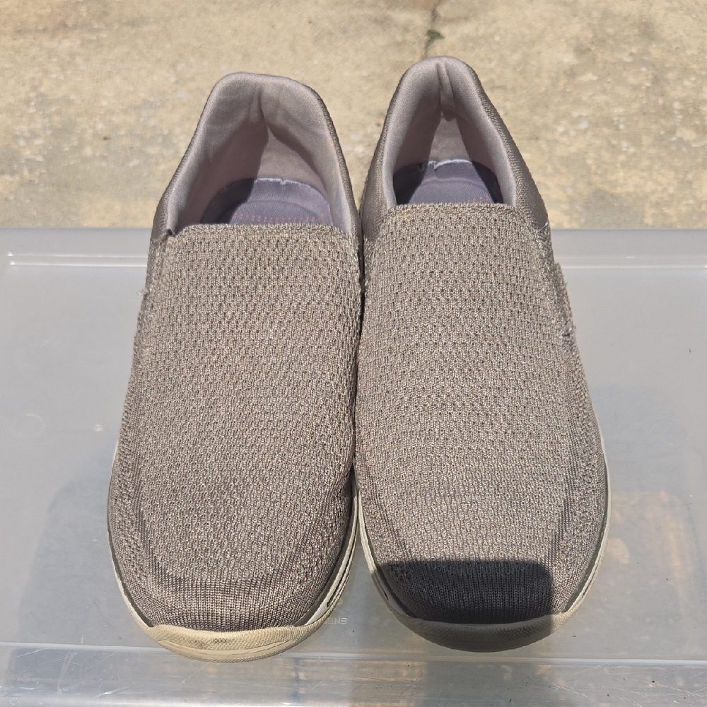 Skechers Men's Taupe Slip-On Knit Loafers